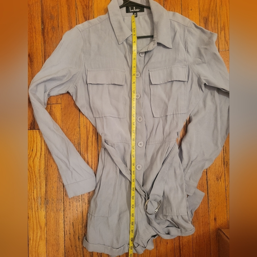 Lulu's safari romper in light blue color size xs Minimalist 70's Mod Squad - Picture 9 of 15